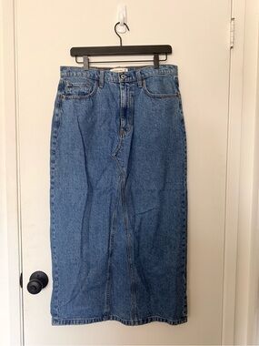 Abercrombie & Fitch Blue Straight-Leg Denim Skirt